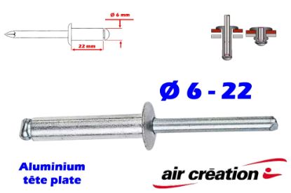 Image de I352622 - RIVET ALU/ACIER 6X22 TP