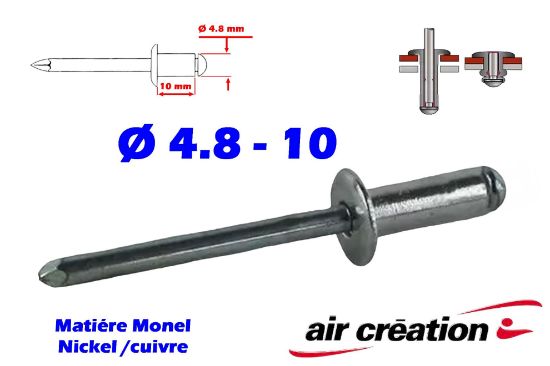 Image de I370510 - RIVET MONEL/ACIER 4.8-10