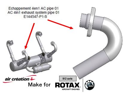 Image de E144547-P1 - ECHAPPEMENT 4en1 PIPE 1