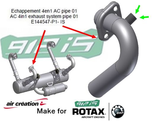 Image de E144547-P1-IS - ECHAPPEMENT 4en1 PIPE 1 IS