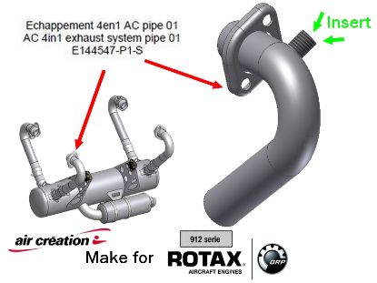 Image de E144547-P1-S - ECHAPPEMENT 4en1 PIPE 1+INSERT