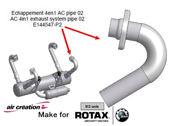 Image de E144547-P2 - ECHAPPEMENT 4en1 PIPE 2