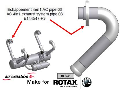 Image de E144547-P3 - ECHAPPEMENT 4en1 PIPE 3