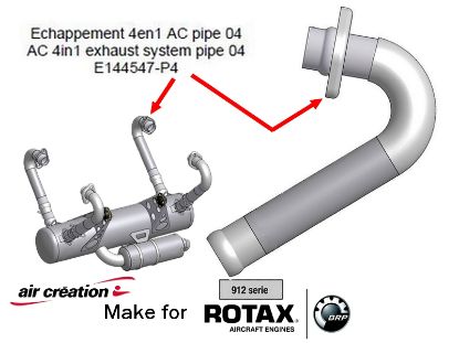 Image de E144547-P4 - ECHAPPEMENT 4en1 PIPE 4